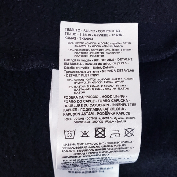 Armani Exchange Milano Hooded Sweatshirt Jacket Black Size Medium - Picture 6 of 13